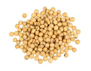 Pile of soybeans isolated on transparent background