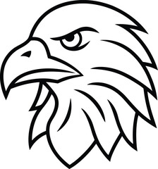Minimal Line Art Logo of a Bald Eagle Head