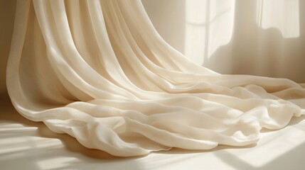 A room that has a white curtain and a light shining through its center is equivalent to a room with a white floor and a light coming through its center