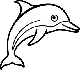 Minimal Line Art Logo of a Dolphin Head