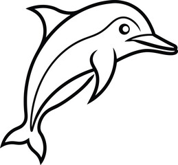 Obraz premium Minimal Line Art Logo of a Dolphin Head