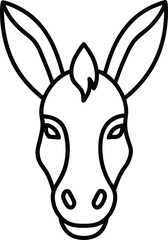 Minimal Line Art Logo of a Donkey Head