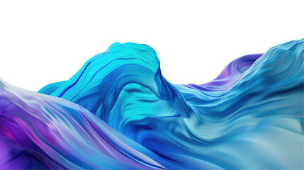 Abstract Fluid Waves in Vibrant Blue and Purple with Smooth Textures and Translucent Layers