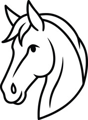 Minimal Line Art Logo of a Horse Head