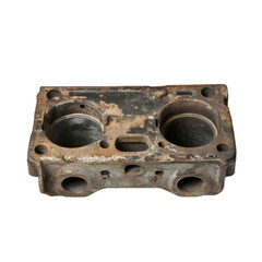 Industrial Machine Component with Rusty Surface and Wear Marks