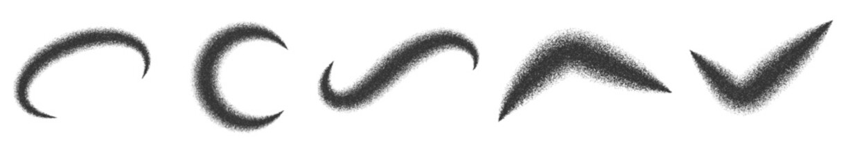 Fototapeta premium Set of noise grain wave abstract template elements.