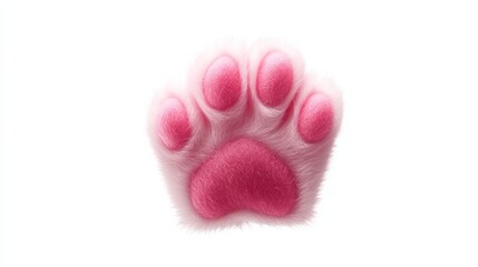 A pink paw print with a pink paw