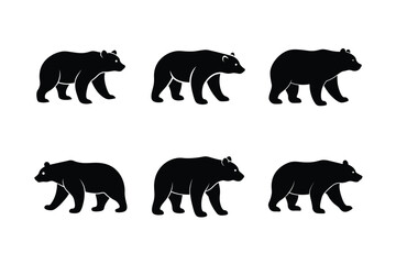 Naklejka premium Walking Bear Silhouette Illustration
