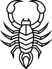 Minimal Line Art Logo of a Scorpion Head