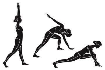 Line Art Yoga Silhouette Vector – Minimalist Meditation and Fitness Illustration