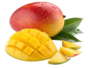 mango with slice isolated PNG or JPEG Background