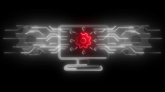 Business efficiency concept, how much a company or organization can produce as it relates to time, cost and quality. Businessman shows animated digital transformation icon on virtual screen.