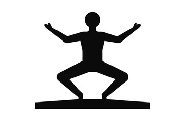 Square Yoga Silhouette Vector  Geometric Meditation and Fitness Illustration