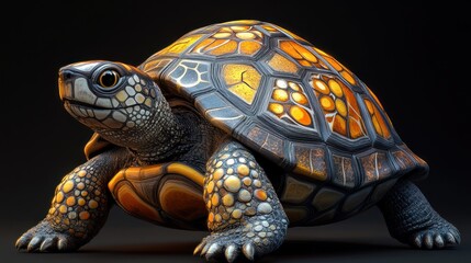 Obraz premium Colorful Turtle Studio Portrait