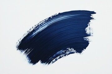 Dark blue paint stroke on white background