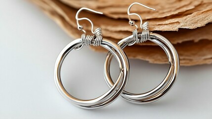 Delicate, double-layered hoop earrings with intricate wirework