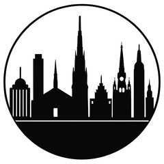 Fototapeta premium travel place vector silhouette illustration 