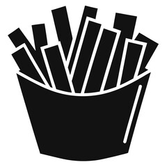 french fries on a basket vector silhouette illustration 