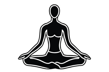 Yoga Meditation Combo Style Silhouette Vector for Wellness and Spiritual Design Concepts