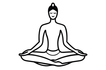 Yoga Mental Clarity Style Silhouette Vector for Wellness and Mindfulness Design Concepts