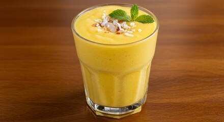 Refreshing Mango Smoothie with Coconut and Mint