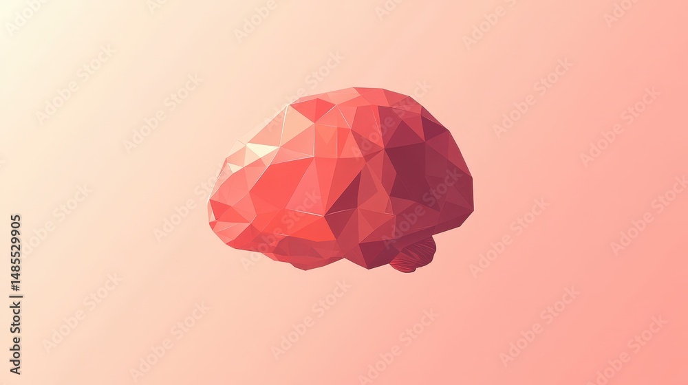 Poster create a minimalist brain icon design using geometric lines and sharp edges.