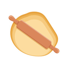Rolling pin icon in flat style. Cooking equipment vector illustration on isolated background. Cookware sign business concept.