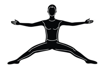 Yoga Stress Relief Style Silhouette Vector  Calm & Relaxation Design