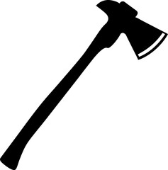 Firefighting axe vector, isolated firefighter rescue axe on white background