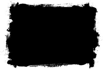 Fototapeta premium black ink brush painting banner panel grunge graphic element abstract background