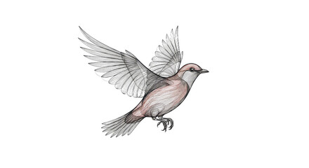 Obraz premium Abstract vector line art of a bird