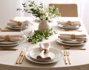 table set for a wedding reception