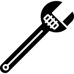 Adjustable Wrench Icon Vector Element