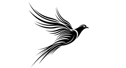 Obraz premium Abstract vector line art of a bird