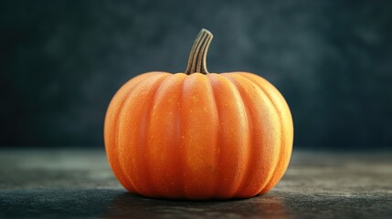 A small, round pumpkin with detailed texture and bright orange hue, perfect for clipart