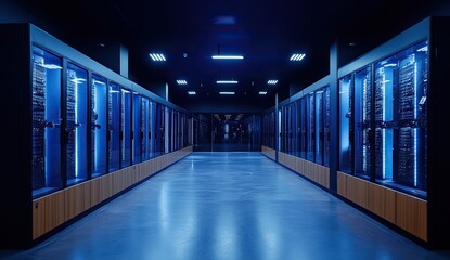Fototapeta premium High-tech server room, modern design