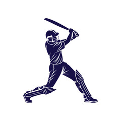 Obraz premium Dynamic Cricket Player Silhouette Action Shot