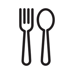 Kitchen utensils set. Fork icon symbol. Spoon icon