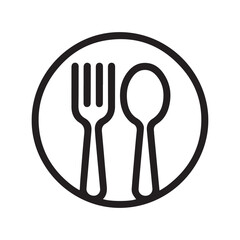 Kitchen utensils set. Fork icon symbol. Spoon icon