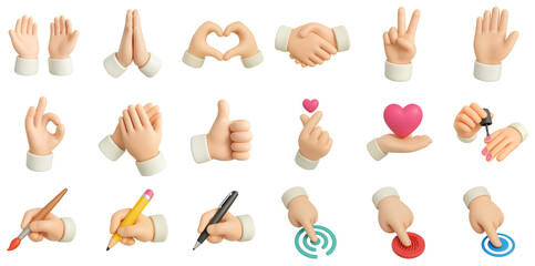 3D Hand Gesture Icon Set &ndash; Expressive and Playful Hand Motions for UI and Design