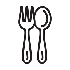 Kitchen utensils set. Fork icon symbol. Spoon icon