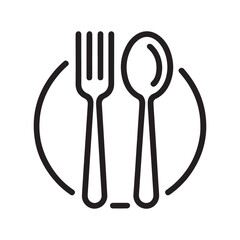 Kitchen utensils set. Fork icon symbol. Spoon icon