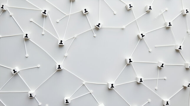 Abstract Social Network or Business Connection Concept with Interlinked Cubes