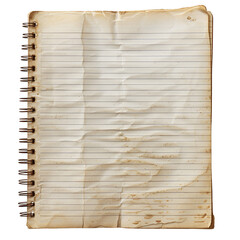 Old crumpled spiral notebook blank pages grunge texture