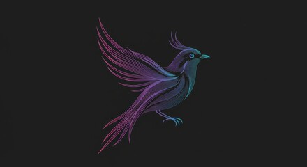 Fototapeta premium Abstract vector line art of a bird