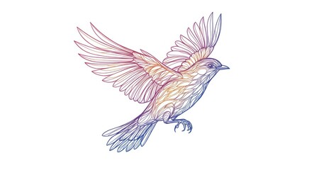 Obraz premium Abstract vector line art of a bird