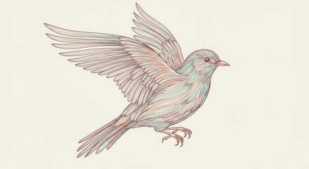 Obraz premium Abstract vector line art of a bird