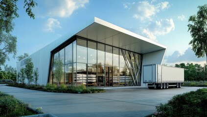 Obraz premium Modern warehouse facility with a sleek design