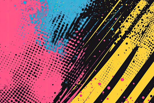 Vibrant abstract art with bold colors and dynamic brushstrokes