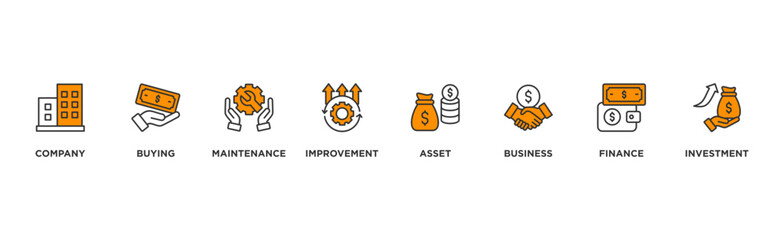 Capital expenditure banner web icon illustration concept with icon of company, buying, maintenance, improvement, asset, business, finance, investment